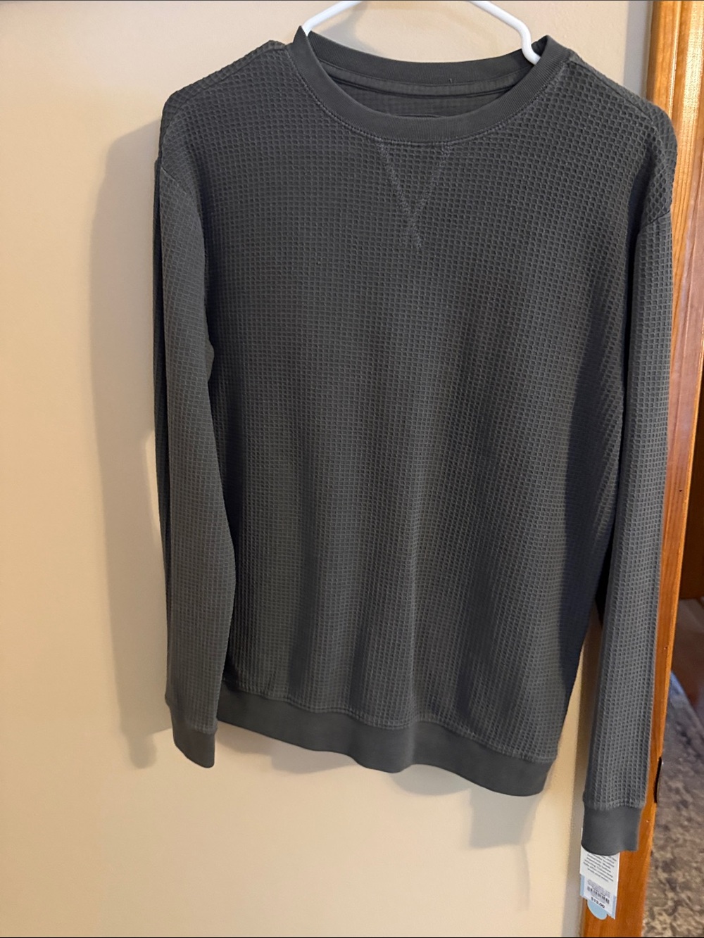 Cat & Jack Long Sleeve Waffle Knit Tee - Charcoal Gray
